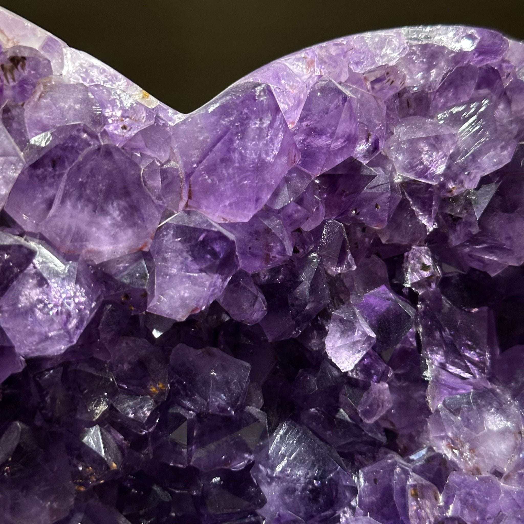 Amethyst Heart Geode on a Metal Stand, 12.3 lbs & 9.4" Tall #5463 - 0357 - Brazil GemsBrazil GemsAmethyst Heart Geode on a Metal Stand, 12.3 lbs & 9.4" Tall #5463 - 0357Hearts5463 - 0357