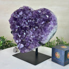 Amethyst Heart Geode on a Metal Stand, 12.3 lbs & 9.4" Tall #5463 - 0357 - Brazil GemsBrazil GemsAmethyst Heart Geode on a Metal Stand, 12.3 lbs & 9.4" Tall #5463 - 0357Hearts5463 - 0357