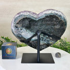 Amethyst Heart Geode on a Metal Stand, 12.3 lbs & 9.4" Tall #5463 - 0357 - Brazil GemsBrazil GemsAmethyst Heart Geode on a Metal Stand, 12.3 lbs & 9.4" Tall #5463 - 0357Hearts5463 - 0357