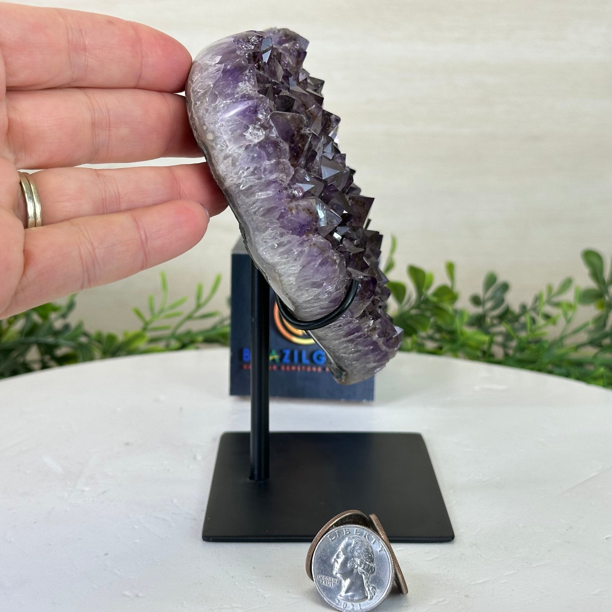 Amethyst Heart Geode on a Metal Stand, 2 lbs & 6.4" Tall #5463 - 0311 - Brazil GemsBrazil GemsAmethyst Heart Geode on a Metal Stand, 2 lbs & 6.4" Tall #5463 - 0311Hearts5463 - 0311