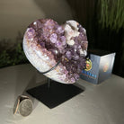 Amethyst Heart Geode on a Metal Stand, 2.1 lbs & 5.4" Tall #5463 - 0340 - Brazil GemsBrazil GemsAmethyst Heart Geode on a Metal Stand, 2.1 lbs & 5.4" Tall #5463 - 0340Hearts5463 - 0340