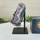 Amethyst Heart Geode on a Metal Stand, 2.1 lbs & 5.4" Tall #5463 - 0340 - Brazil GemsBrazil GemsAmethyst Heart Geode on a Metal Stand, 2.1 lbs & 5.4" Tall #5463 - 0340Hearts5463 - 0340