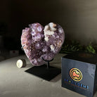 Amethyst Heart Geode on a Metal Stand, 2.1 lbs & 5.4" Tall #5463 - 0340 - Brazil GemsBrazil GemsAmethyst Heart Geode on a Metal Stand, 2.1 lbs & 5.4" Tall #5463 - 0340Hearts5463 - 0340