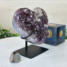 Amethyst Heart Geode on a Metal Stand, 2.1 lbs & 5.4" Tall #5463 - 0340 - Brazil GemsBrazil GemsAmethyst Heart Geode on a Metal Stand, 2.1 lbs & 5.4" Tall #5463 - 0340Hearts5463 - 0340