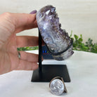 Amethyst Heart Geode on a Metal Stand, 2.1 lbs & 5.4" Tall #5463 - 0340 - Brazil GemsBrazil GemsAmethyst Heart Geode on a Metal Stand, 2.1 lbs & 5.4" Tall #5463 - 0340Hearts5463 - 0340