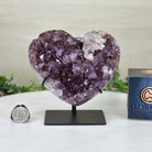 Amethyst Heart Geode on a Metal Stand, 2.1 lbs & 5.4" Tall #5463 - 0340 - Brazil GemsBrazil GemsAmethyst Heart Geode on a Metal Stand, 2.1 lbs & 5.4" Tall #5463 - 0340Hearts5463 - 0340