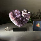 Amethyst Heart Geode on a Metal Stand, 2.1 lbs & 5.4" Tall #5463 - 0340 - Brazil GemsBrazil GemsAmethyst Heart Geode on a Metal Stand, 2.1 lbs & 5.4" Tall #5463 - 0340Hearts5463 - 0340