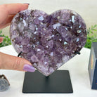 Amethyst Heart Geode on a Metal Stand, 2.1 lbs & 5.5" Tall #5463 - 0312 - Brazil GemsBrazil GemsAmethyst Heart Geode on a Metal Stand, 2.1 lbs & 5.5" Tall #5463 - 0312Hearts5463 - 0312