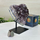 Amethyst Heart Geode on a Metal Stand, 2.1 lbs & 5.5" Tall #5463 - 0312 - Brazil GemsBrazil GemsAmethyst Heart Geode on a Metal Stand, 2.1 lbs & 5.5" Tall #5463 - 0312Hearts5463 - 0312