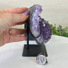 Amethyst Heart Geode on a Metal Stand, 2.3 lbs & 5.6" Tall #5463 - 0313 - Brazil GemsBrazil GemsAmethyst Heart Geode on a Metal Stand, 2.3 lbs & 5.6" Tall #5463 - 0313Hearts5463 - 0313