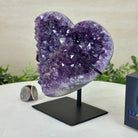 Amethyst Heart Geode on a Metal Stand, 2.3 lbs & 5.6" Tall #5463 - 0313 - Brazil GemsBrazil GemsAmethyst Heart Geode on a Metal Stand, 2.3 lbs & 5.6" Tall #5463 - 0313Hearts5463 - 0313