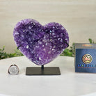 Amethyst Heart Geode on a Metal Stand, 2.3 lbs & 5.6" Tall #5463 - 0313 - Brazil GemsBrazil GemsAmethyst Heart Geode on a Metal Stand, 2.3 lbs & 5.6" Tall #5463 - 0313Hearts5463 - 0313