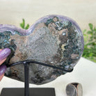 Amethyst Heart Geode on a Metal Stand, 2.3 lbs & 5.6" Tall #5463 - 0313 - Brazil GemsBrazil GemsAmethyst Heart Geode on a Metal Stand, 2.3 lbs & 5.6" Tall #5463 - 0313Hearts5463 - 0313