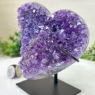 Amethyst Heart Geode on a Metal Stand, 2.3 lbs & 5.6" Tall #5463 - 0313 - Brazil GemsBrazil GemsAmethyst Heart Geode on a Metal Stand, 2.3 lbs & 5.6" Tall #5463 - 0313Hearts5463 - 0313