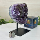 Amethyst Heart Geode on a Metal Stand, 2.7 lbs & 6.3" Tall #5463 - 0314 - Brazil GemsBrazil GemsAmethyst Heart Geode on a Metal Stand, 2.7 lbs & 6.3" Tall #5463 - 0314Hearts5463 - 0314