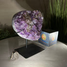 Amethyst Heart Geode on a Metal Stand, 2.7 lbs & 6.3" Tall #5463 - 0314 - Brazil GemsBrazil GemsAmethyst Heart Geode on a Metal Stand, 2.7 lbs & 6.3" Tall #5463 - 0314Hearts5463 - 0314