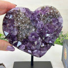 Amethyst Heart Geode on a Metal Stand, 2.7 lbs & 6.3" Tall #5463 - 0314 - Brazil GemsBrazil GemsAmethyst Heart Geode on a Metal Stand, 2.7 lbs & 6.3" Tall #5463 - 0314Hearts5463 - 0314