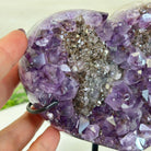 Amethyst Heart Geode on a Metal Stand, 2.7 lbs & 6.3" Tall #5463 - 0314 - Brazil GemsBrazil GemsAmethyst Heart Geode on a Metal Stand, 2.7 lbs & 6.3" Tall #5463 - 0314Hearts5463 - 0314