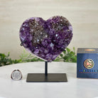 Amethyst Heart Geode on a Metal Stand, 2.7 lbs & 6.3" Tall #5463 - 0314 - Brazil GemsBrazil GemsAmethyst Heart Geode on a Metal Stand, 2.7 lbs & 6.3" Tall #5463 - 0314Hearts5463 - 0314