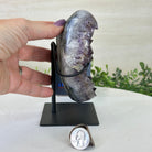 Amethyst Heart Geode on a Metal Stand, 2.9 lbs & 6.1" Tall #5463 - 0315 - Brazil GemsBrazil GemsAmethyst Heart Geode on a Metal Stand, 2.9 lbs & 6.1" Tall #5463 - 0315Hearts5463 - 0315