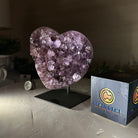 Amethyst Heart Geode on a Metal Stand, 2.9 lbs & 6.1" Tall #5463 - 0315 - Brazil GemsBrazil GemsAmethyst Heart Geode on a Metal Stand, 2.9 lbs & 6.1" Tall #5463 - 0315Hearts5463 - 0315