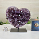 Amethyst Heart Geode on a Metal Stand, 2.9 lbs & 6.1" Tall #5463 - 0315 - Brazil GemsBrazil GemsAmethyst Heart Geode on a Metal Stand, 2.9 lbs & 6.1" Tall #5463 - 0315Hearts5463 - 0315