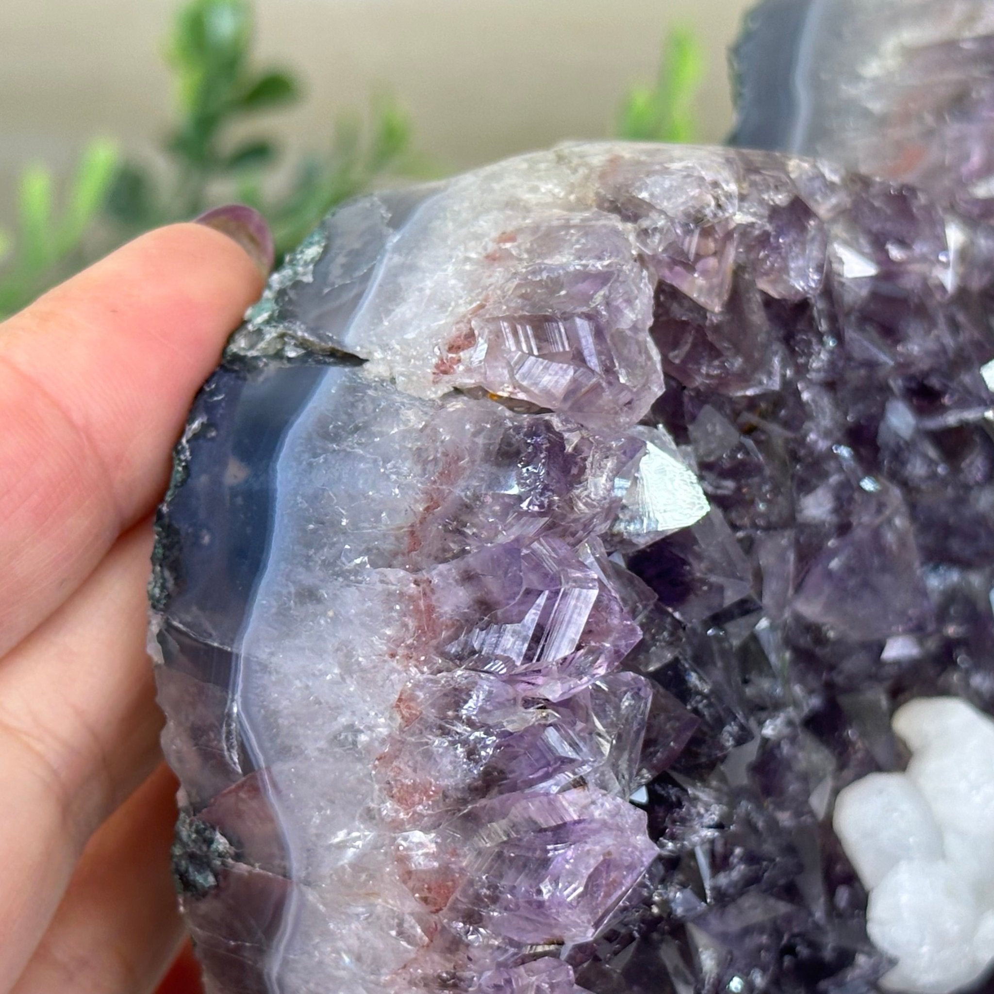 Amethyst Heart Geode on a Metal Stand, 3 lbs & 6.6" Tall #5463 - 0343 - Brazil GemsBrazil GemsAmethyst Heart Geode on a Metal Stand, 3 lbs & 6.6" Tall #5463 - 0343Hearts5463 - 0343