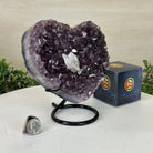 Amethyst Heart Geode on a Metal Stand, 3 lbs & 6.6" Tall #5463 - 0343 - Brazil GemsBrazil GemsAmethyst Heart Geode on a Metal Stand, 3 lbs & 6.6" Tall #5463 - 0343Hearts5463 - 0343