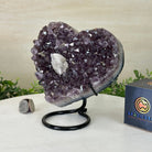 Amethyst Heart Geode on a Metal Stand, 3 lbs & 6.6" Tall #5463 - 0343 - Brazil GemsBrazil GemsAmethyst Heart Geode on a Metal Stand, 3 lbs & 6.6" Tall #5463 - 0343Hearts5463 - 0343