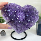 Amethyst Heart Geode on a Metal Stand, 3.1 lbs & 6.1" Tall #5463 - 0344 - Brazil GemsBrazil GemsAmethyst Heart Geode on a Metal Stand, 3.1 lbs & 6.1" Tall #5463 - 0344Hearts5463 - 0344