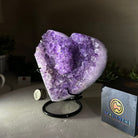 Amethyst Heart Geode on a Metal Stand, 3.1 lbs & 6.1" Tall #5463 - 0344 - Brazil GemsBrazil GemsAmethyst Heart Geode on a Metal Stand, 3.1 lbs & 6.1" Tall #5463 - 0344Hearts5463 - 0344