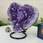 Amethyst Heart Geode on a Metal Stand, 3.1 lbs & 6.1" Tall #5463 - 0344 - Brazil GemsBrazil GemsAmethyst Heart Geode on a Metal Stand, 3.1 lbs & 6.1" Tall #5463 - 0344Hearts5463 - 0344