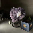 Amethyst Heart Geode on a Metal Stand, 3.3 lbs & 6.7" Tall #5463 - 0345 - Brazil GemsBrazil GemsAmethyst Heart Geode on a Metal Stand, 3.3 lbs & 6.7" Tall #5463 - 0345Hearts5463 - 0345