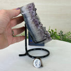 Amethyst Heart Geode on a Metal Stand, 3.3 lbs & 6.7" Tall #5463 - 0345 - Brazil GemsBrazil GemsAmethyst Heart Geode on a Metal Stand, 3.3 lbs & 6.7" Tall #5463 - 0345Hearts5463 - 0345