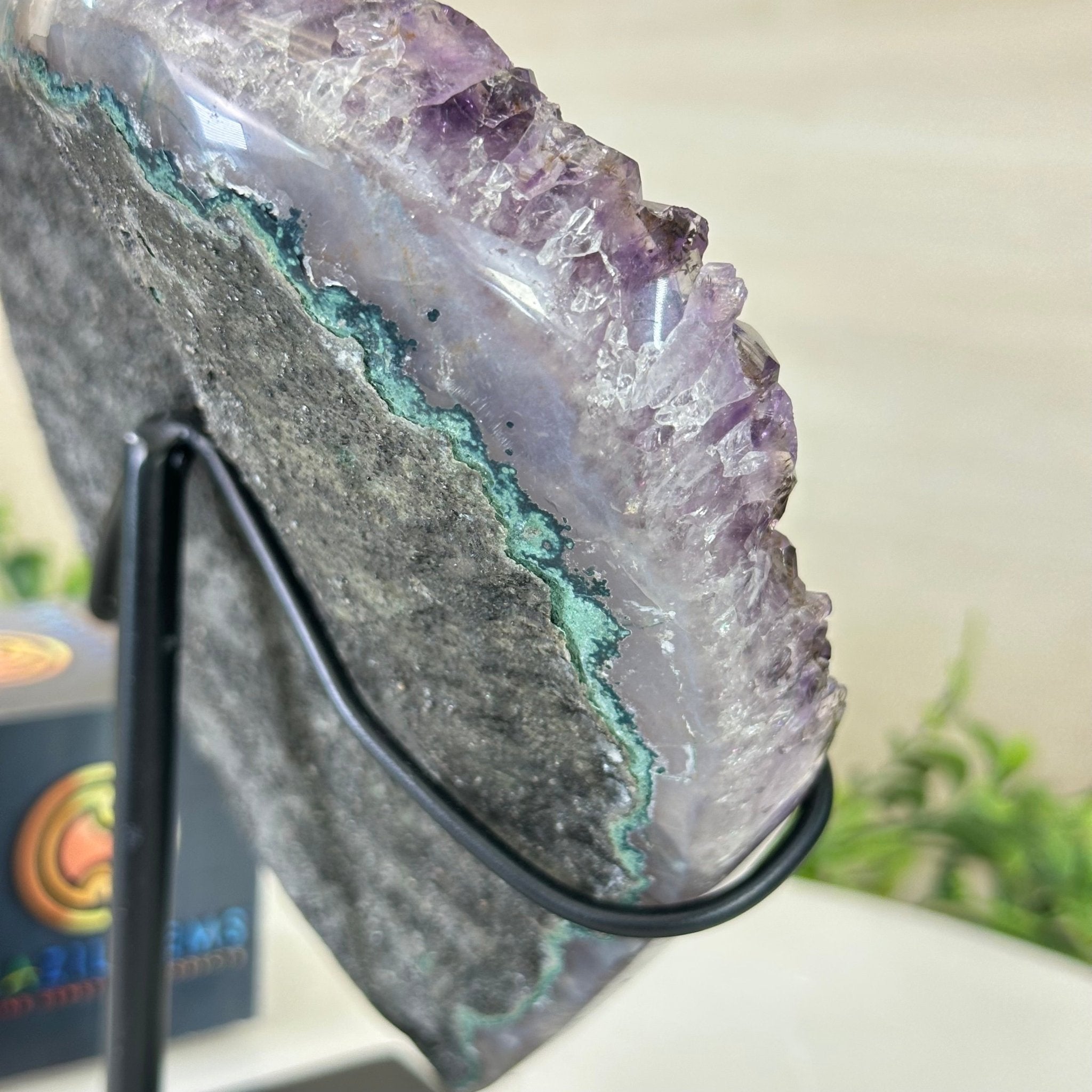 Amethyst Heart Geode on a Metal Stand, 3.3 lbs & 7.5" Tall #5463 - 0317 - Brazil GemsBrazil GemsAmethyst Heart Geode on a Metal Stand, 3.3 lbs & 7.5" Tall #5463 - 0317Hearts5463 - 0317