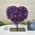 Amethyst Heart Geode on a Metal Stand, 3.3 lbs & 7.5" Tall #5463 - 0317 - Brazil GemsBrazil GemsAmethyst Heart Geode on a Metal Stand, 3.3 lbs & 7.5" Tall #5463 - 0317Hearts5463 - 0317