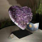 Amethyst Heart Geode on a Metal Stand, 3.3 lbs & 7.5" Tall #5463 - 0317 - Brazil GemsBrazil GemsAmethyst Heart Geode on a Metal Stand, 3.3 lbs & 7.5" Tall #5463 - 0317Hearts5463 - 0317