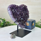 Amethyst Heart Geode on a Metal Stand, 3.3 lbs & 7.5" Tall #5463 - 0317 - Brazil GemsBrazil GemsAmethyst Heart Geode on a Metal Stand, 3.3 lbs & 7.5" Tall #5463 - 0317Hearts5463 - 0317