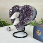 Amethyst Heart Geode on a Metal Stand, 3.5 lbs & 6.5" Tall #5463 - 0346 - Brazil GemsBrazil GemsAmethyst Heart Geode on a Metal Stand, 3.5 lbs & 6.5" Tall #5463 - 0346Hearts5463 - 0346