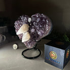 Amethyst Heart Geode on a Metal Stand, 3.5 lbs & 6.5" Tall #5463 - 0346 - Brazil GemsBrazil GemsAmethyst Heart Geode on a Metal Stand, 3.5 lbs & 6.5" Tall #5463 - 0346Hearts5463 - 0346