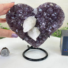 Amethyst Heart Geode on a Metal Stand, 3.5 lbs & 6.5" Tall #5463 - 0346 - Brazil GemsBrazil GemsAmethyst Heart Geode on a Metal Stand, 3.5 lbs & 6.5" Tall #5463 - 0346Hearts5463 - 0346