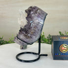 Amethyst Heart Geode on a Metal Stand, 3.5 lbs & 6.8" Tall #5463 - 0347 - Brazil GemsBrazil GemsAmethyst Heart Geode on a Metal Stand, 3.5 lbs & 6.8" Tall #5463 - 0347Hearts5463 - 0347