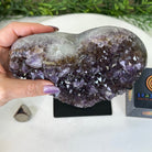 Amethyst Heart Geode on a Metal Stand, 3.8 lbs & 7.2" Tall #5463 - 0319 - Brazil GemsBrazil GemsAmethyst Heart Geode on a Metal Stand, 3.8 lbs & 7.2" Tall #5463 - 0319Hearts5463 - 0319