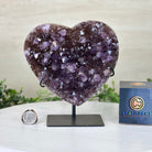 Amethyst Heart Geode on a Metal Stand, 3.8 lbs & 7.2" Tall #5463 - 0319 - Brazil GemsBrazil GemsAmethyst Heart Geode on a Metal Stand, 3.8 lbs & 7.2" Tall #5463 - 0319Hearts5463 - 0319