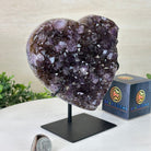 Amethyst Heart Geode on a Metal Stand, 3.8 lbs & 7.2" Tall #5463 - 0319 - Brazil GemsBrazil GemsAmethyst Heart Geode on a Metal Stand, 3.8 lbs & 7.2" Tall #5463 - 0319Hearts5463 - 0319