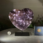 Amethyst Heart Geode on a Metal Stand, 3.8 lbs & 7.2" Tall #5463 - 0319 - Brazil GemsBrazil GemsAmethyst Heart Geode on a Metal Stand, 3.8 lbs & 7.2" Tall #5463 - 0319Hearts5463 - 0319