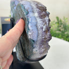 Amethyst Heart Geode on a Metal Stand, 3.9 lbs & 5.9" Tall #5463 - 0321 - Brazil GemsBrazil GemsAmethyst Heart Geode on a Metal Stand, 3.9 lbs & 5.9" Tall #5463 - 0321Hearts5463 - 0321