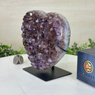 Amethyst Heart Geode on a Metal Stand, 3.9 lbs & 5.9" Tall #5463 - 0321 - Brazil GemsBrazil GemsAmethyst Heart Geode on a Metal Stand, 3.9 lbs & 5.9" Tall #5463 - 0321Hearts5463 - 0321