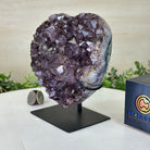 Amethyst Heart Geode on a Metal Stand, 3.9 lbs & 6.2" Tall #5463 - 0320 - Brazil GemsBrazil GemsAmethyst Heart Geode on a Metal Stand, 3.9 lbs & 6.2" Tall #5463 - 0320Hearts5463 - 0320