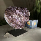 Amethyst Heart Geode on a Metal Stand, 3.9 lbs & 6.2" Tall #5463 - 0320 - Brazil GemsBrazil GemsAmethyst Heart Geode on a Metal Stand, 3.9 lbs & 6.2" Tall #5463 - 0320Hearts5463 - 0320